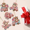5Pcs DIY Diamond Painting Owl Keychain