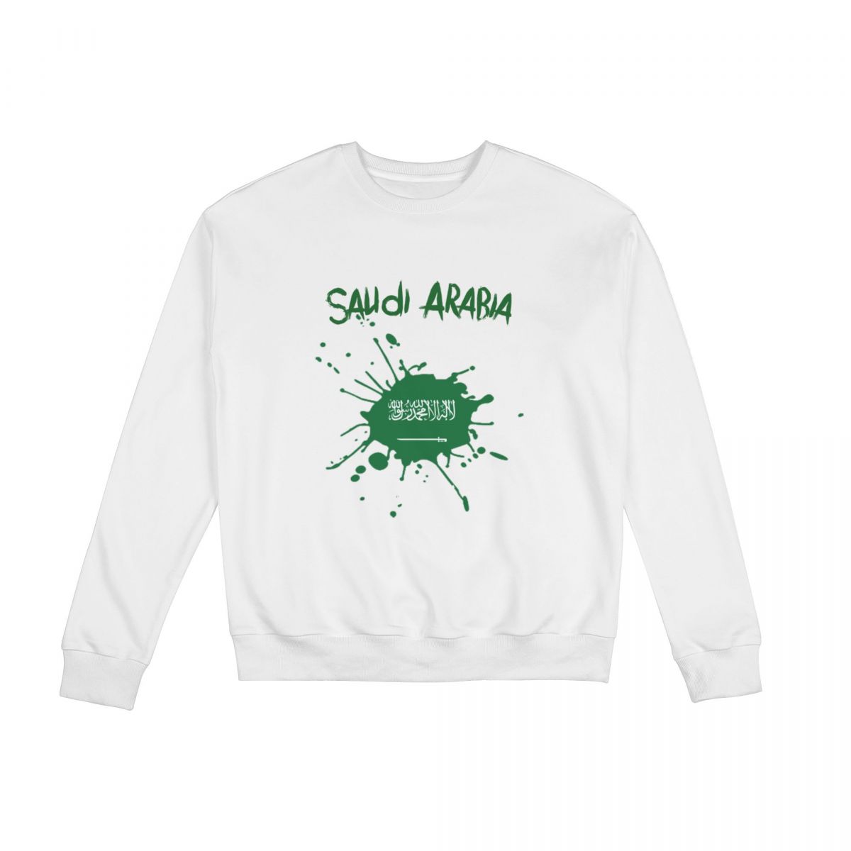 Saudi Arabia Ink Spatter Long Sleeve Sweatshirt