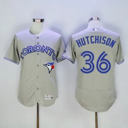 Blue Jays #36 Drew Hutchison Grey Flexbase Authentic Collection Stitched MLB Jersey