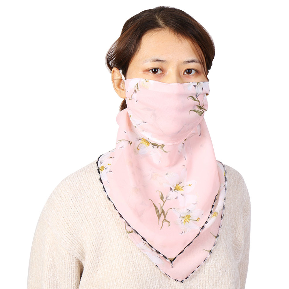 

Chiffon Triangle Neck Scarf Summer Driving Breathable Face Cover Mask -24, 501 Original