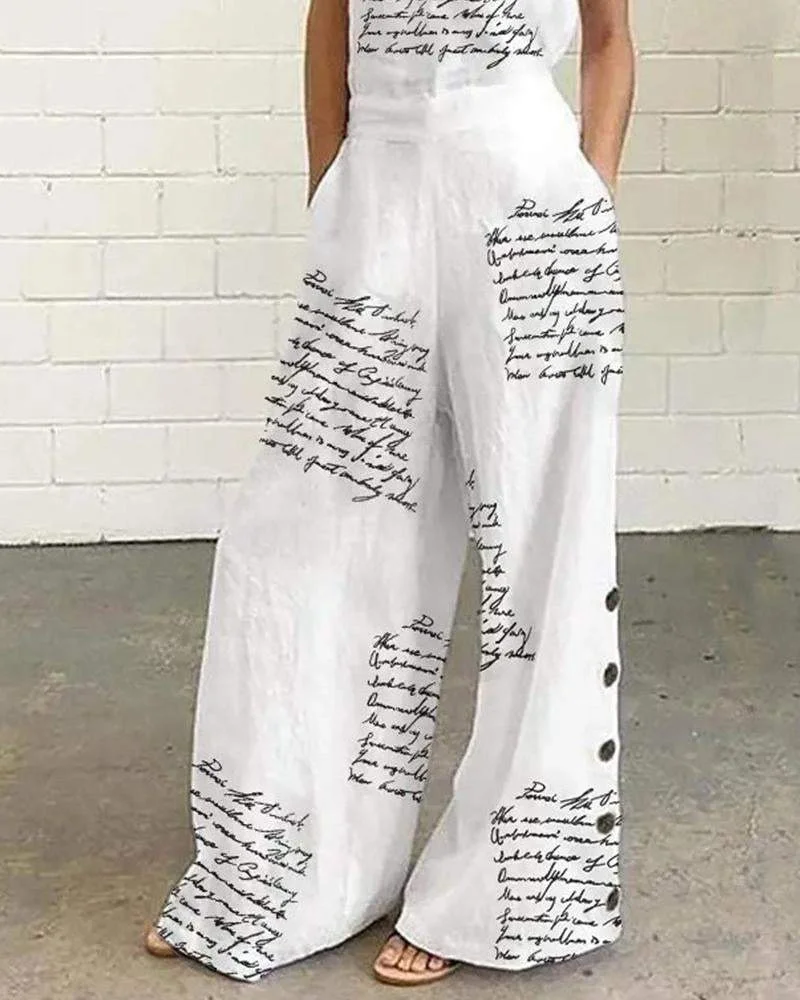 Loose Casual Suspender Jumpsuit