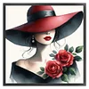 Red Hat Girl-11CT Stamped Cross Stitch 50*50cm/19.69*19.69in