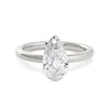 14K Yellow and White Gold 2ct Pear Cut Lab Diamond Half Bezel Solitaire Ring