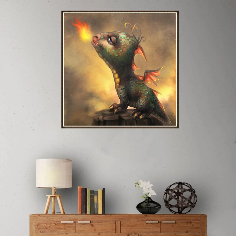 Partial Round Diamond Painting 30*30cm - Dinosaur