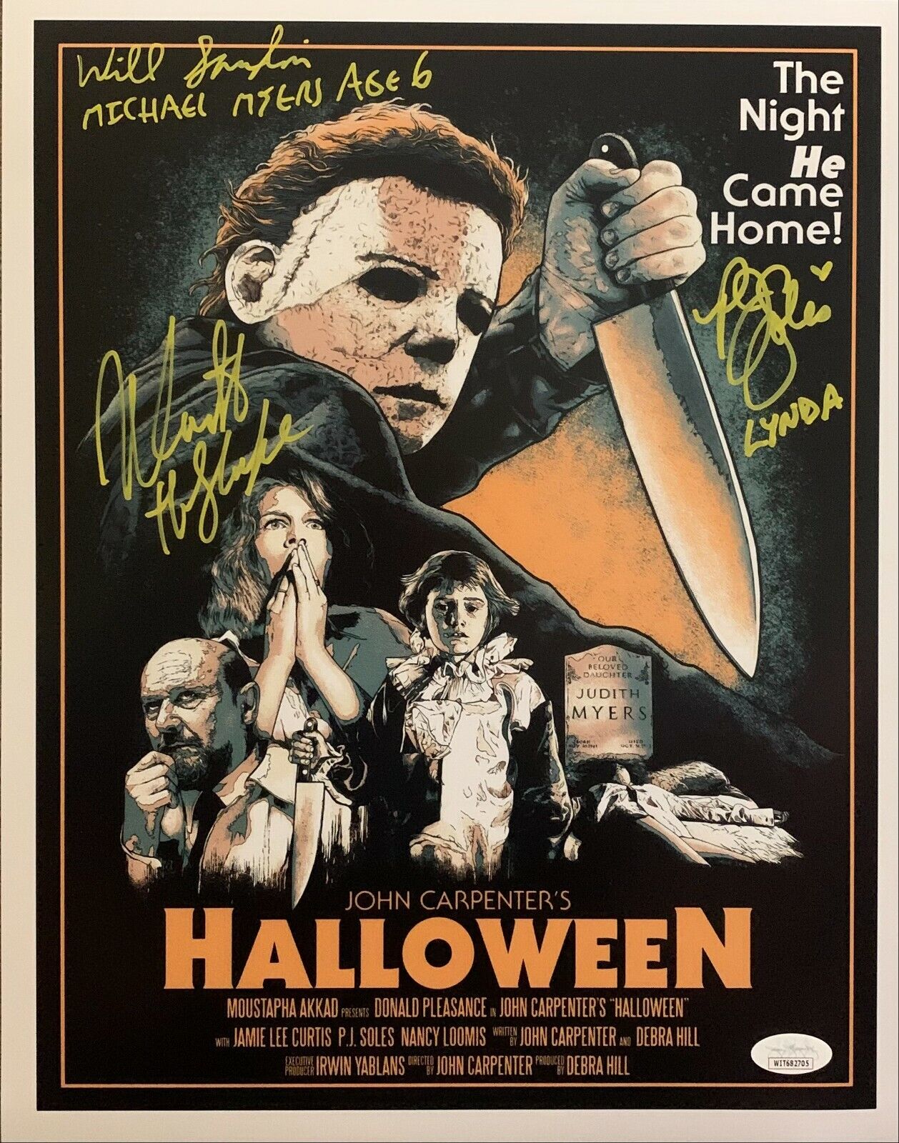 Nick Castle Will Sandin PJ Soles autographed signed 11x14 Photo Poster painting Halloween JSA