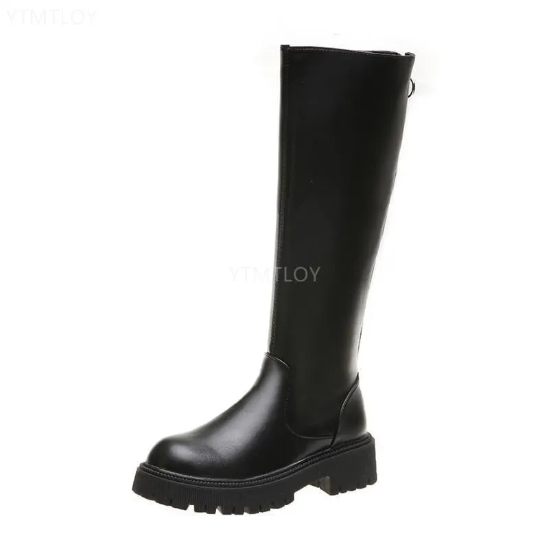 Lady Boots Women Shoes Autumn Zipper Sexy Luxury Designer Winter Footwear Leather Black Ytmtloy Knee High Botines De Mujer