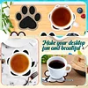 8Pcs Diamond Painting Wooden Cat Paw Coaster Diamond Art Kit w/ Holder No-Slip Decor