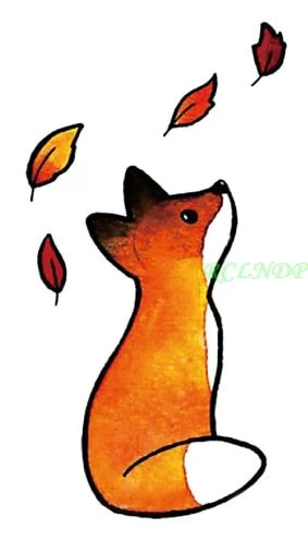 Waterproof Temporary Tattoo cute squirrel fox dog rabbit owl Cat animal fake tatto stickers flash tatoo for kids girl women lady