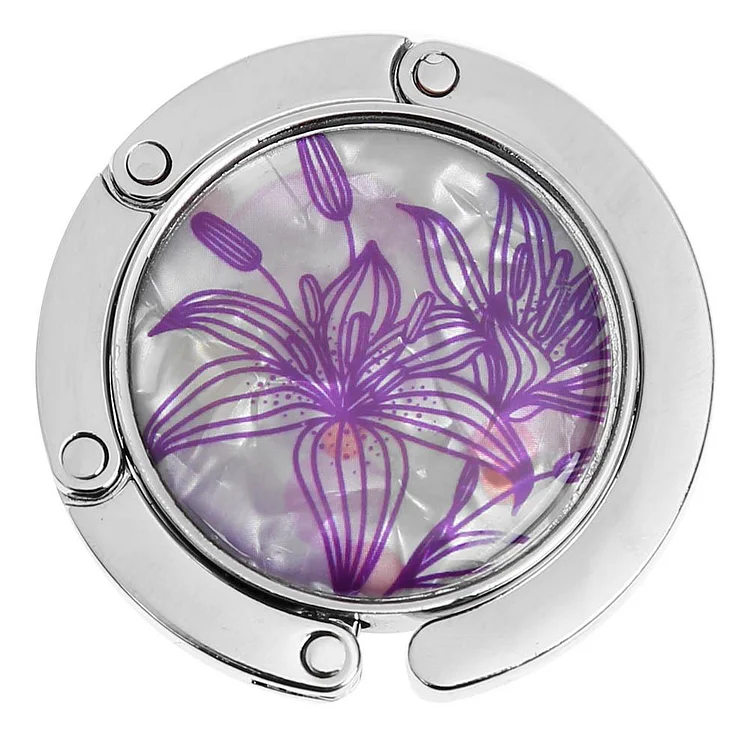 Delicate Foldable Handbag Hanger Landscape Pattern for Table Desk (B)