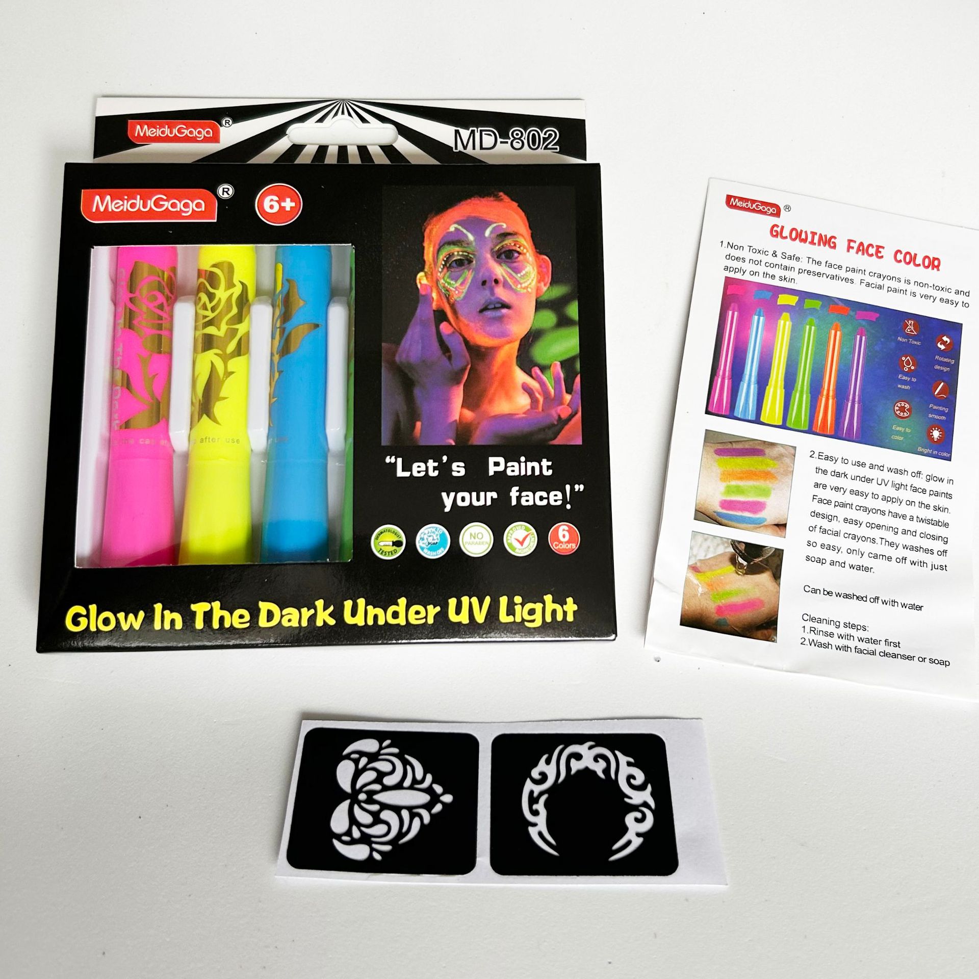 Luminous Face Suit Party Halloween Event Makeup Props Diy Non-toxic Washable Face Painted Crayon