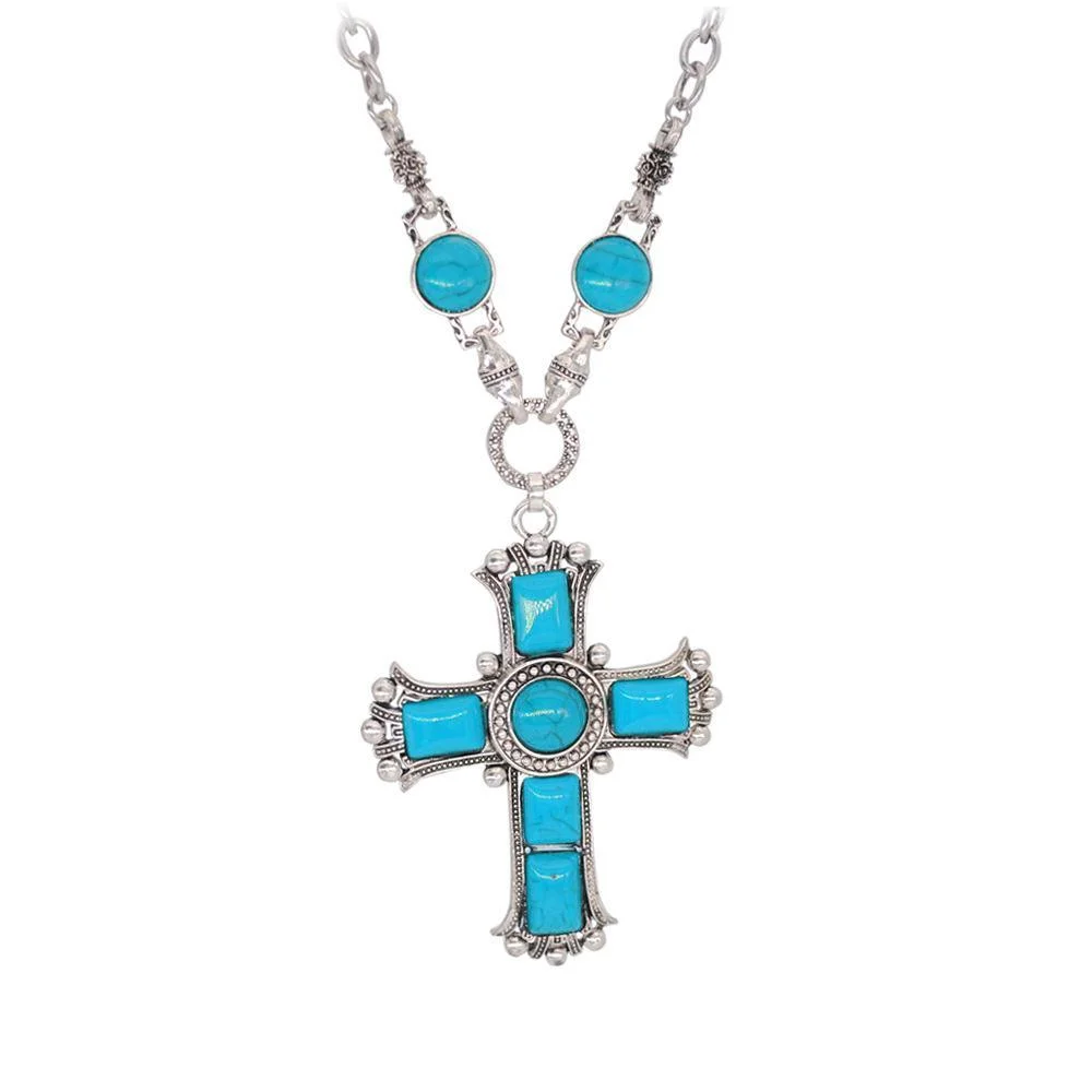 Classic Cross Turquoise Necklace