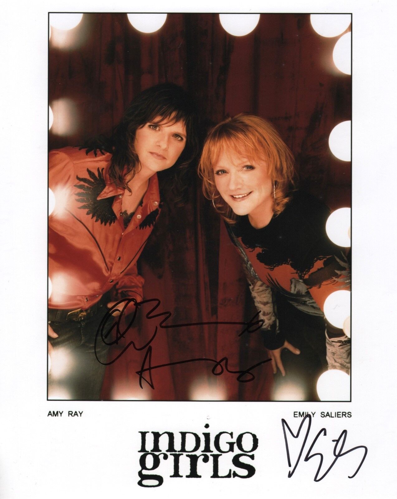 Indigo Girls REAL hand SIGNED 8x10 Photo Poster painting #1 COA Amy Ray Emily Saliers