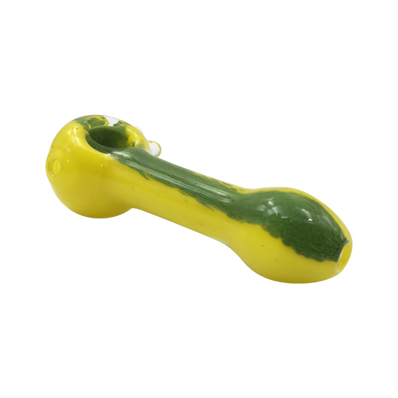 Orange Spoon Pipe Inside Green Pearl with Glass Marbles