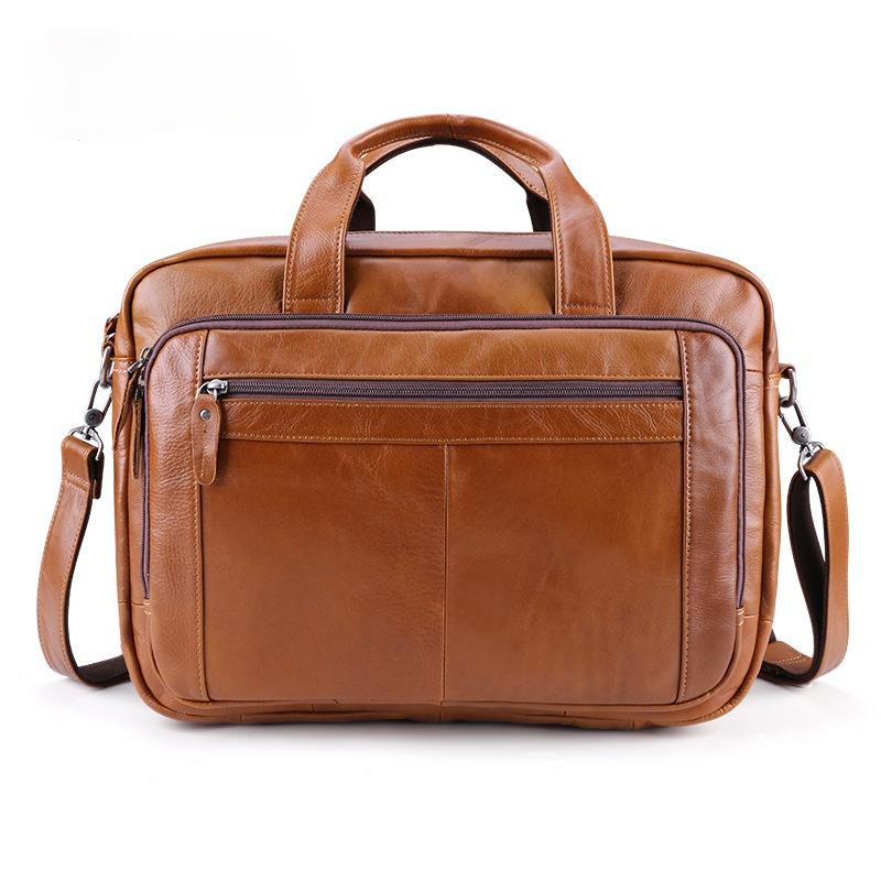 Retro Handmade Genuine Leather Men's Business Laptop Bag