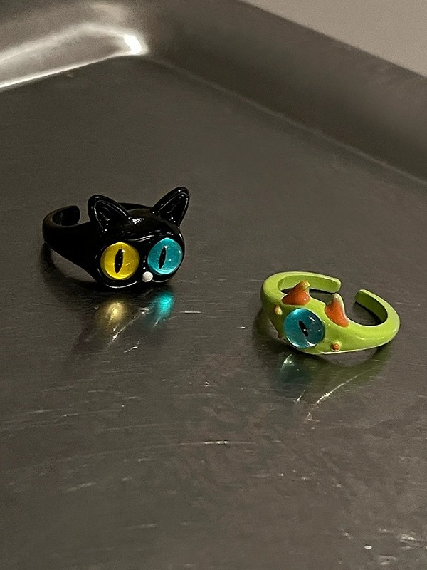 Sweet Cartoon Monster&Cat Ring