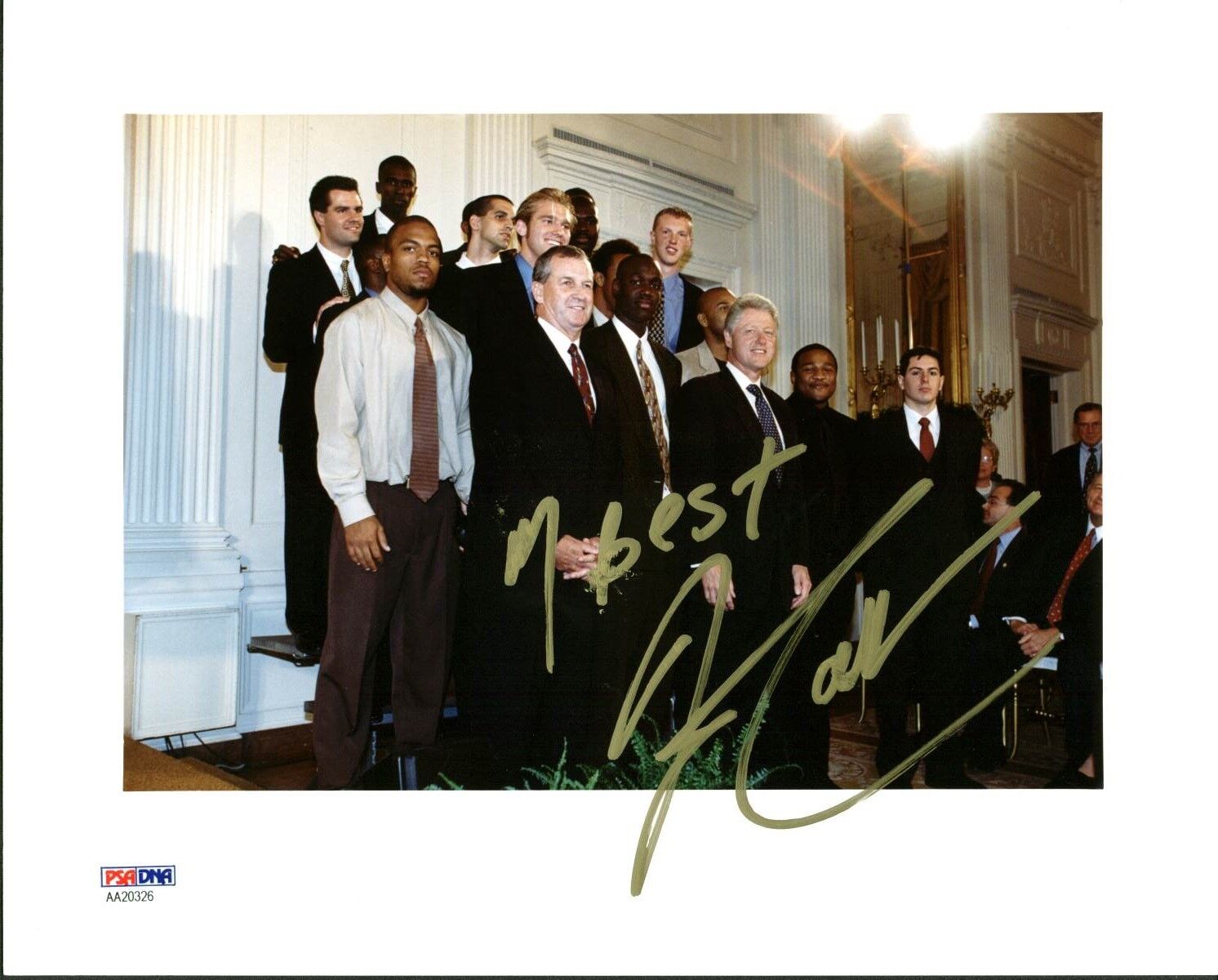 Uconn Jim Calhoun Authentic Signed 8X10 Photo Poster painting w/ Bill Clinton PSA/DNA #AA20326