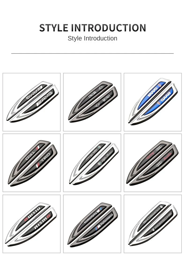 3D streamlined body side logo decoration (2 pieces)