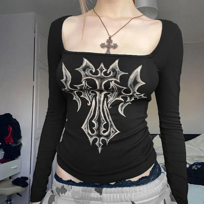 Brownm Cross Bleached Top
