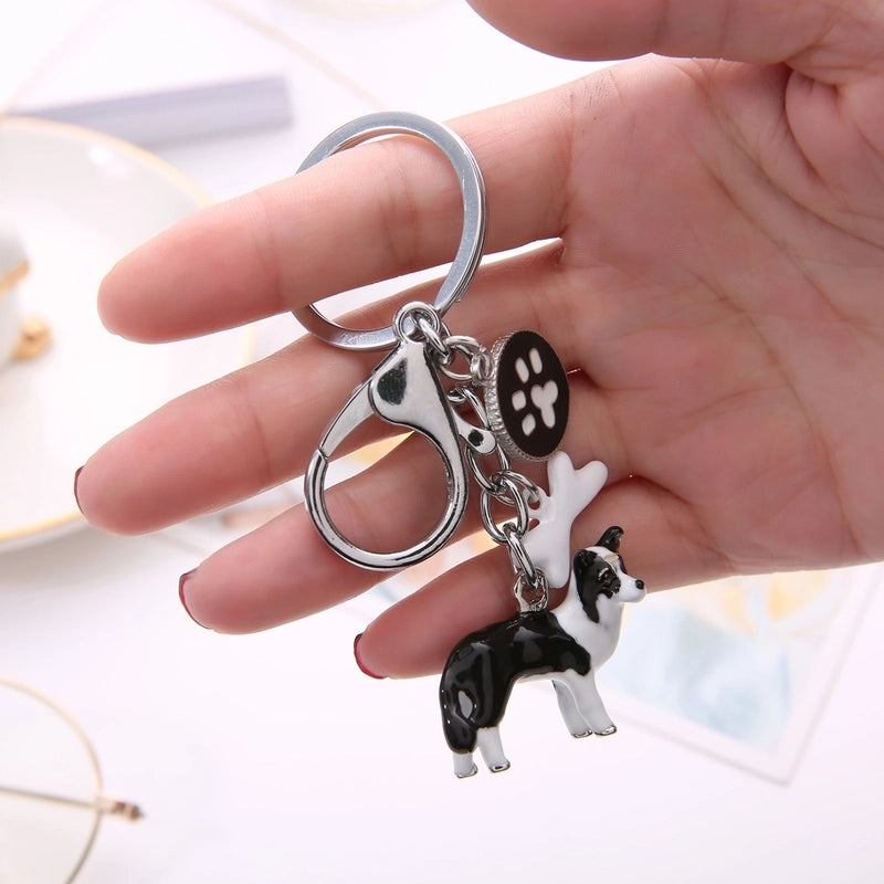 Cute Minimalist Classic Style Dog Metal Unisex Keychain