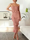 Ruffled Condole Belt Midi Dress