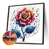 Notes de musique et fleurs-perceuse ronde peinture diamant-30*30cm