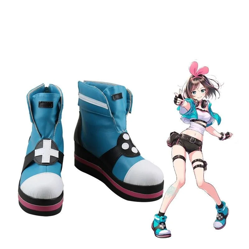Anime Kizuna AI Cosplay Shoes Boots Kizuna AI Cosplay Shoes Halloween Party Daily Leisure Shoes Game Cosplay Shoes
