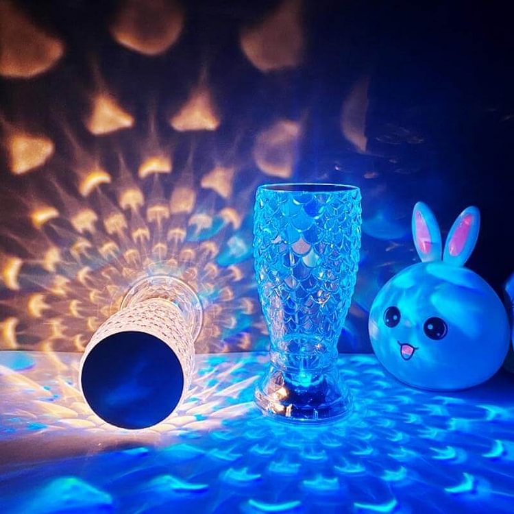 Rechargeable Crystal Fish Scale Table Lamp