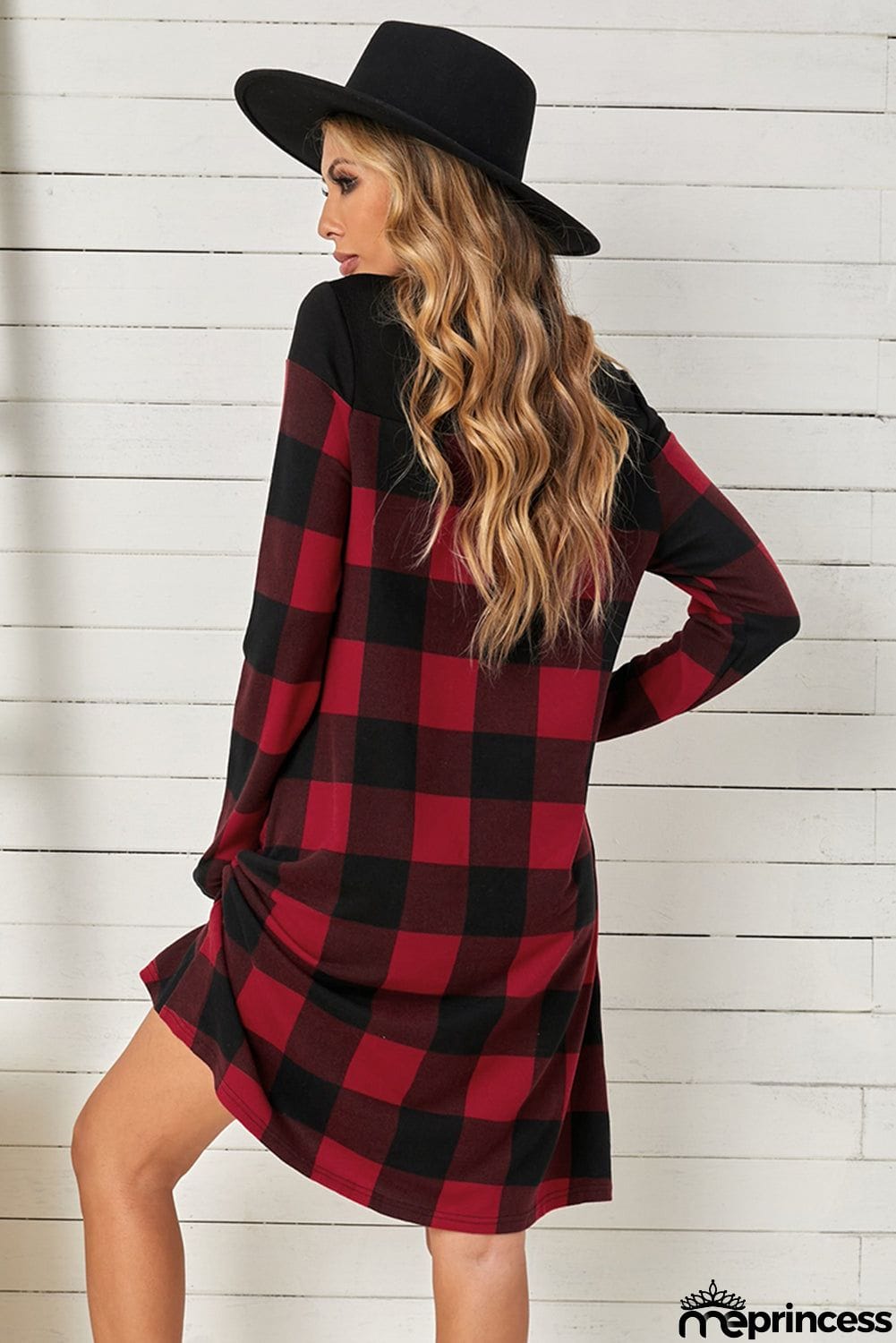 Plaid Long Sleeve Dress