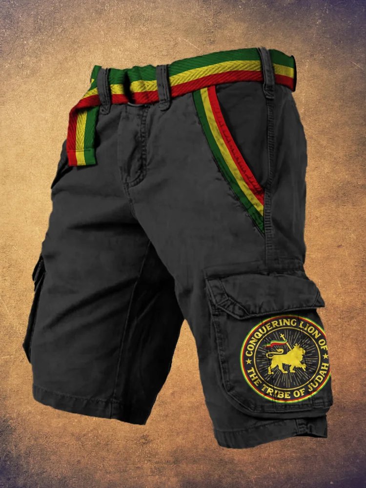 Comstylish Rasta Lion Reggae Art Men's Work Shorts