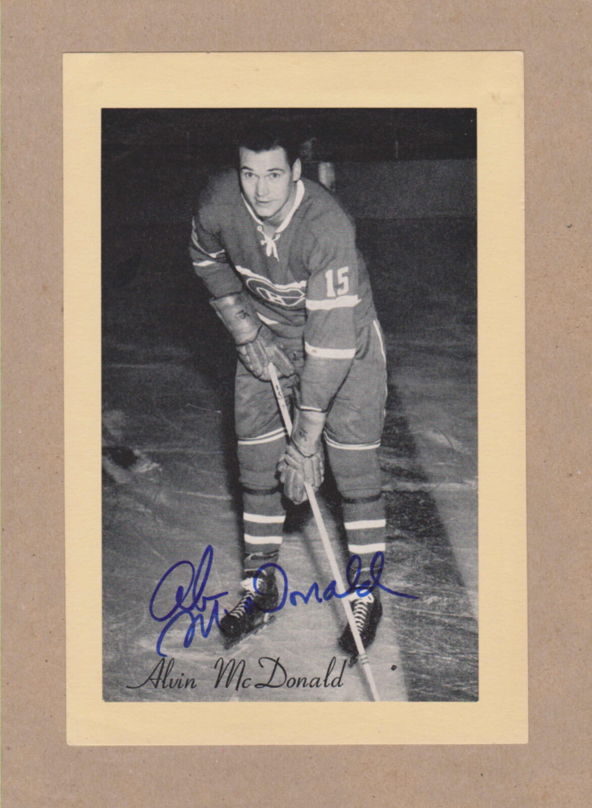 Ab McDonald signed 1944-63 Beehive Photo Poster painting-Montreal Canadiens (Dec)