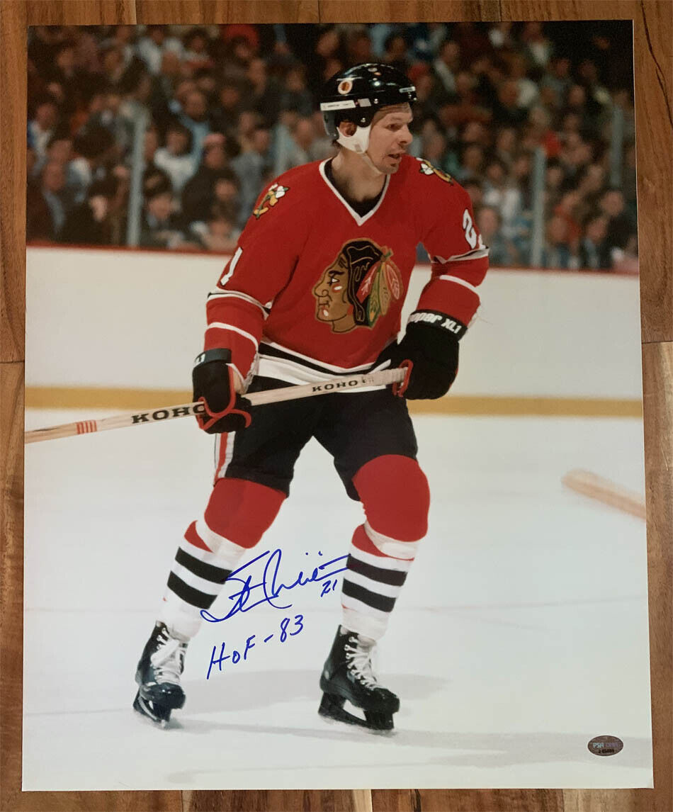 Stan Mikita SIGNED 16x20 Photo Poster painting + HOF 83 Chicago Blackhawks PSA/DNA AUTOGRAPHED