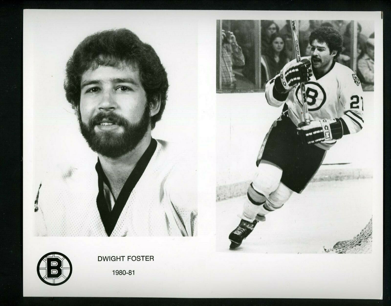 Dwight Foster Boston Bruins team issued 1980 Press Photo Poster painting