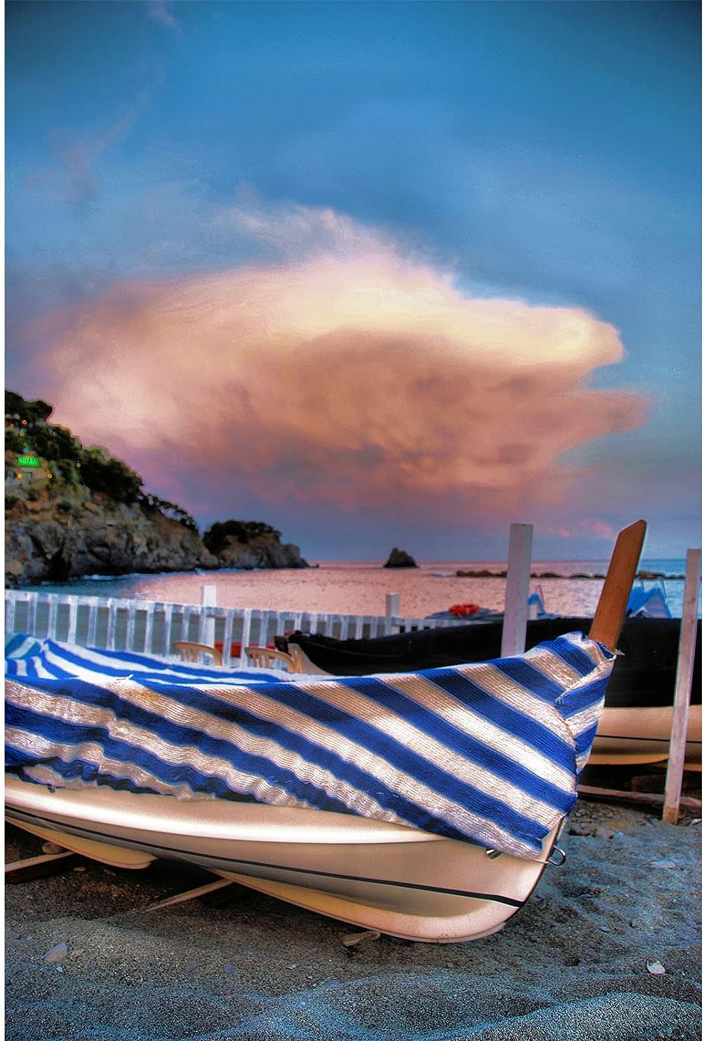 Beach Art Wall Decor Blue Ocean Seascape Canvas Picture Wall Art Sea Beach Poster for Living Room Bedroom No Frame (12x18in/30x45cm) Blue Ocean Seascape Wall Art