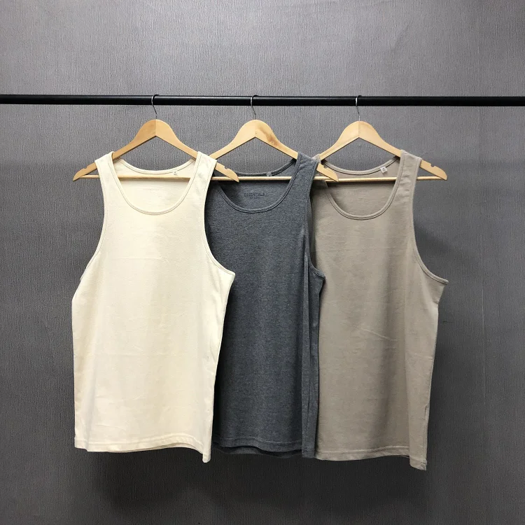 Fog Fear of God Essentials Vest Solid Color Sleeveless Bottoming Shirt Men's Three Pieces in One Pack