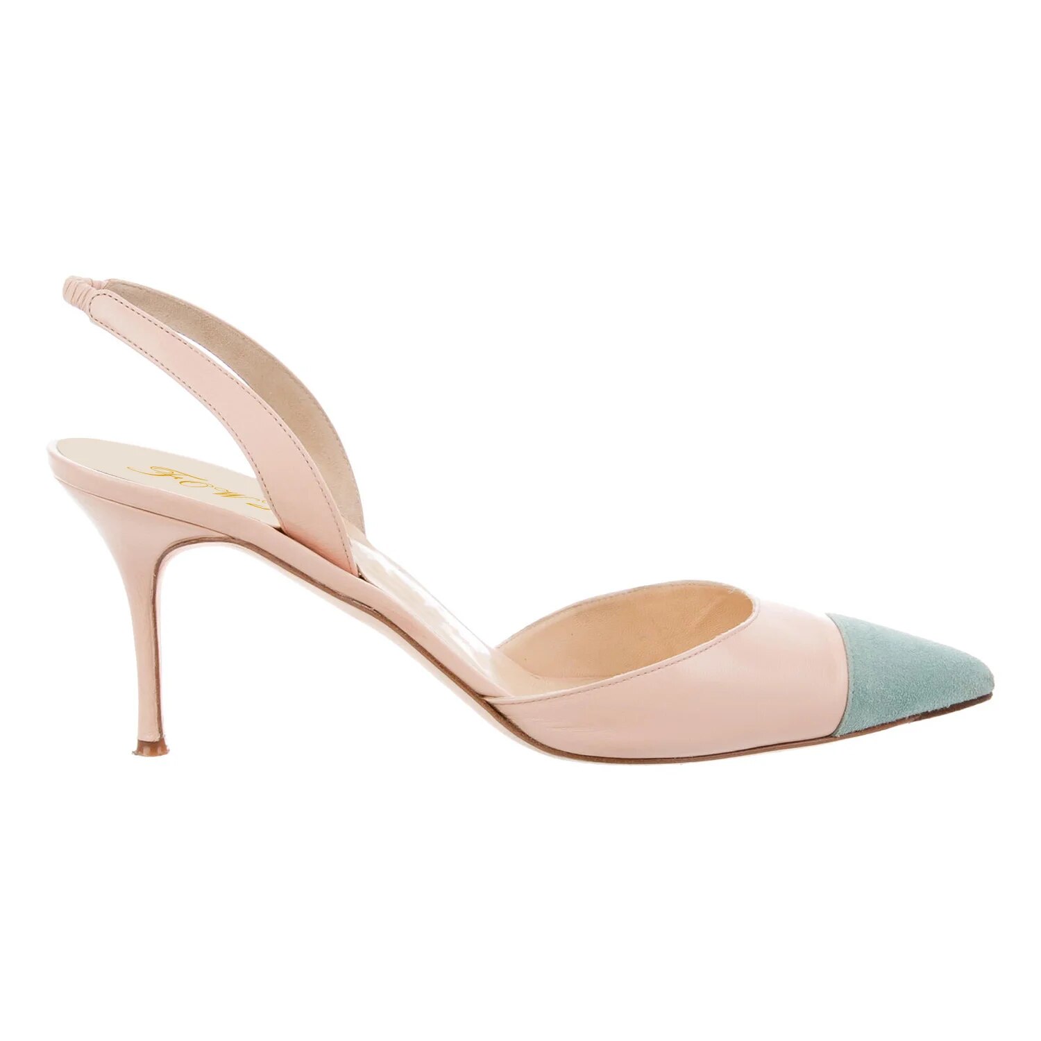 TAAFO Champagne Gold Pointed Toe Women Pumps High Thin Heels Slingbacks Elastic Sandals Ladies Dress Office Shoes