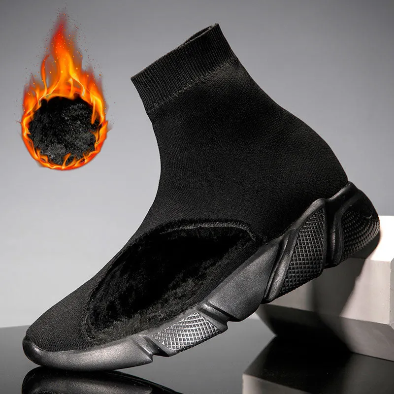 MWY Fashion Trend Couple Socks Boots Shoes High Top Lace Up Men Breathable Winter Casual Shoes Schoenen Thick Soled Ankle Boots