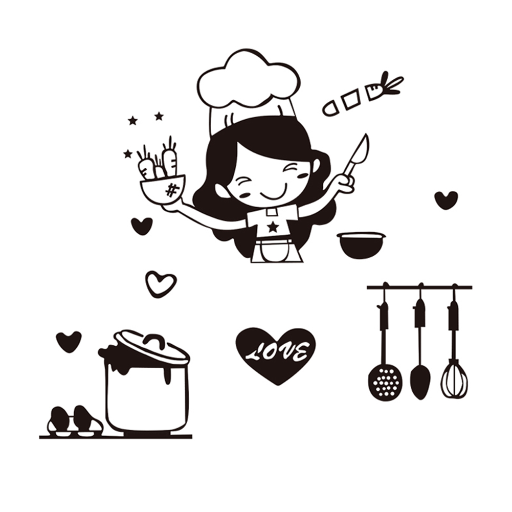 

Lovely Chef Wall Sticker Waterproof Removable Switch Decal Kitchen Decor, 501 Original