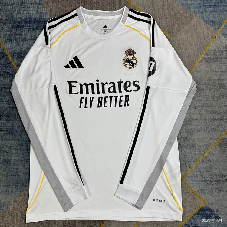 25/26 Real Madrid Home Long Sleeve Fan Edition