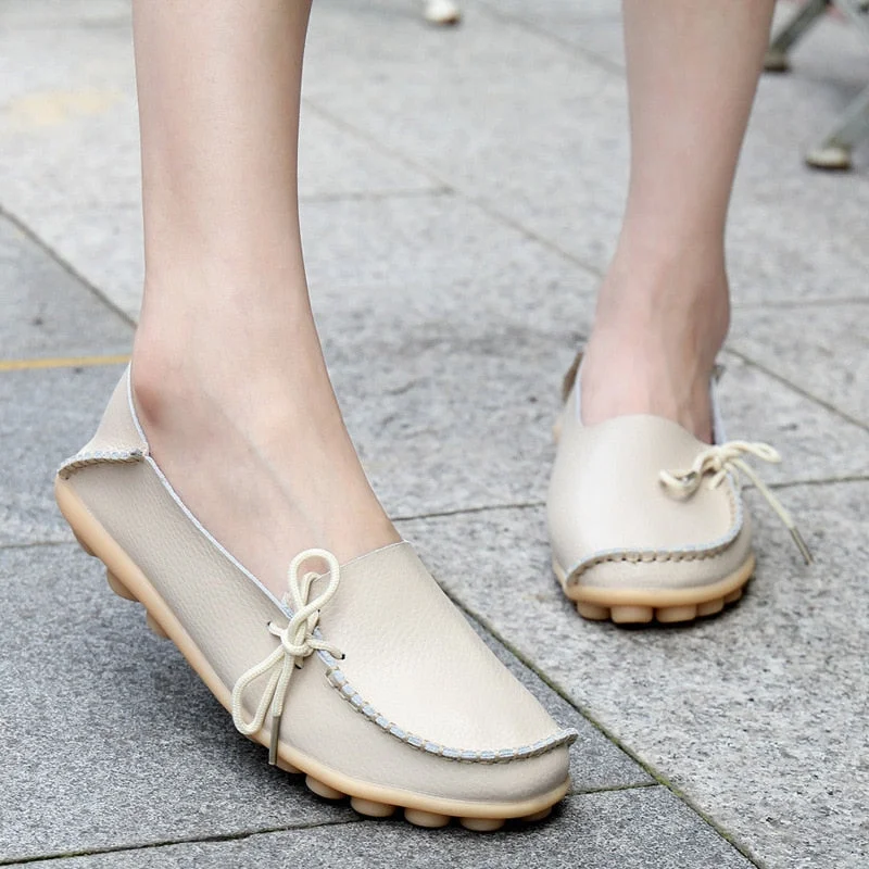 Woman Shoes Casual PU Leather Flat Shoes For Women Round Toe Non Slip Nurse Chef Shoes Women Flats Fashion Chaussure 2021