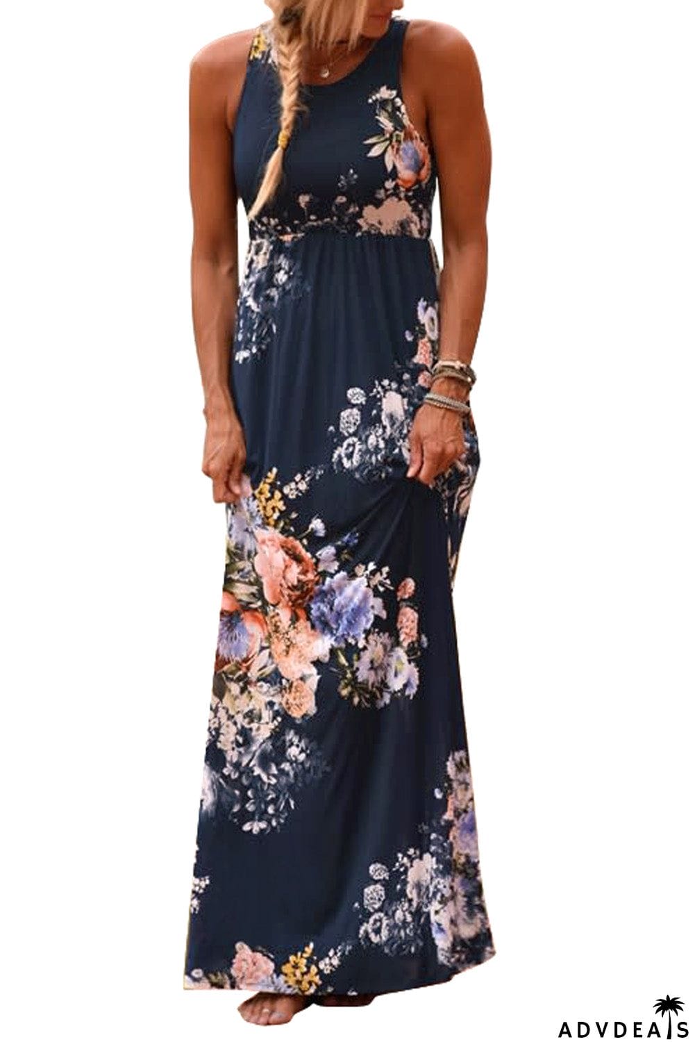 Floral High Waist Maxi Dress