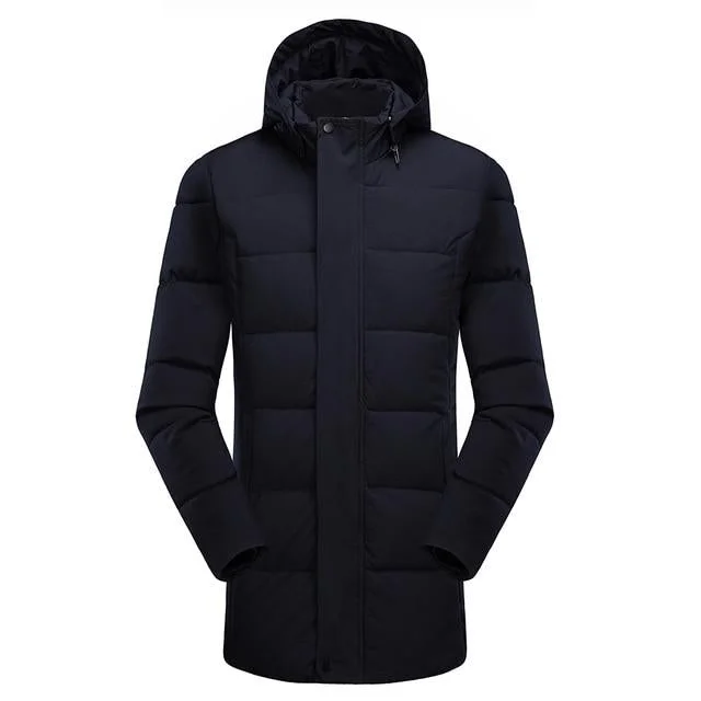 8XL Men Long Casual Hooded Thick Warm Jacket Parkas Coat Fashion Hat WaterProof Overcoats Men Plus Size | EGEMISS