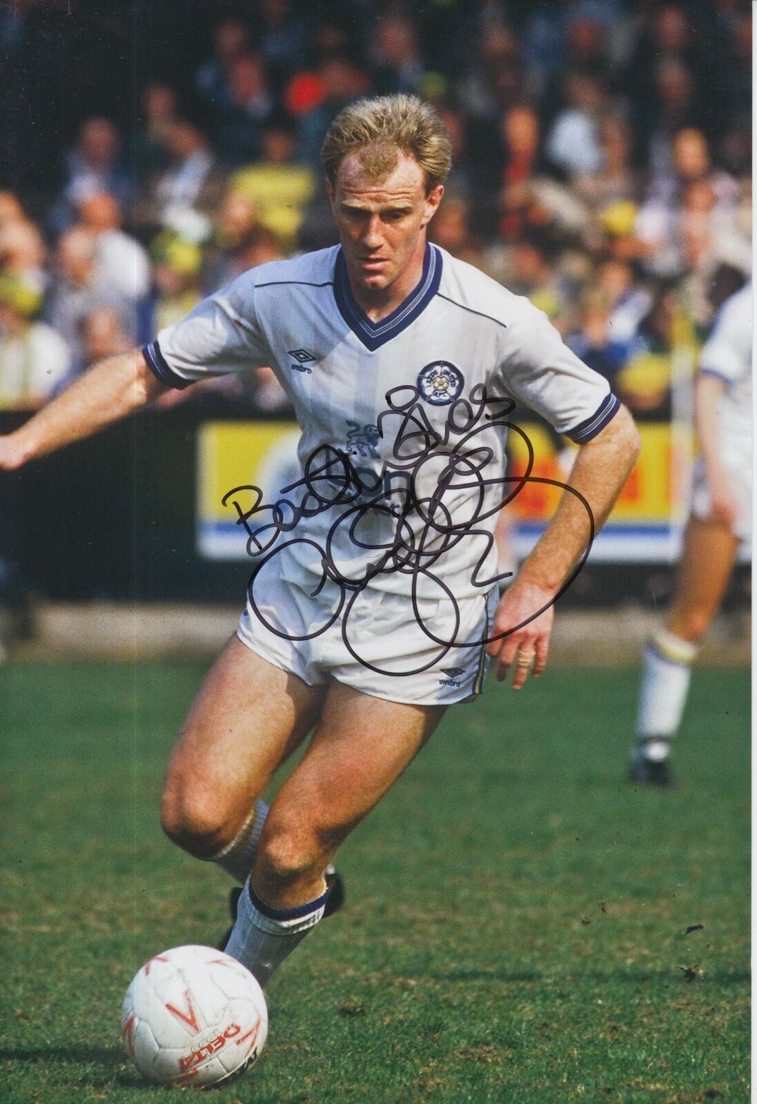 Andy Ritchie Hand Signed Leeds United 12x8 Photo Poster painting 1.