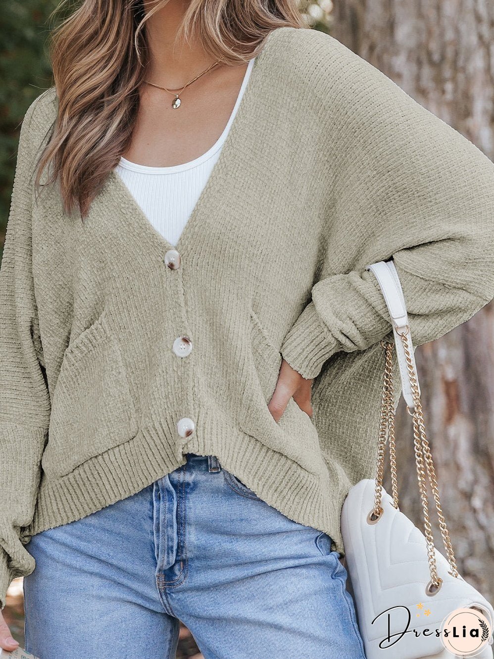 Chunky Knit Viscose Cardigan
