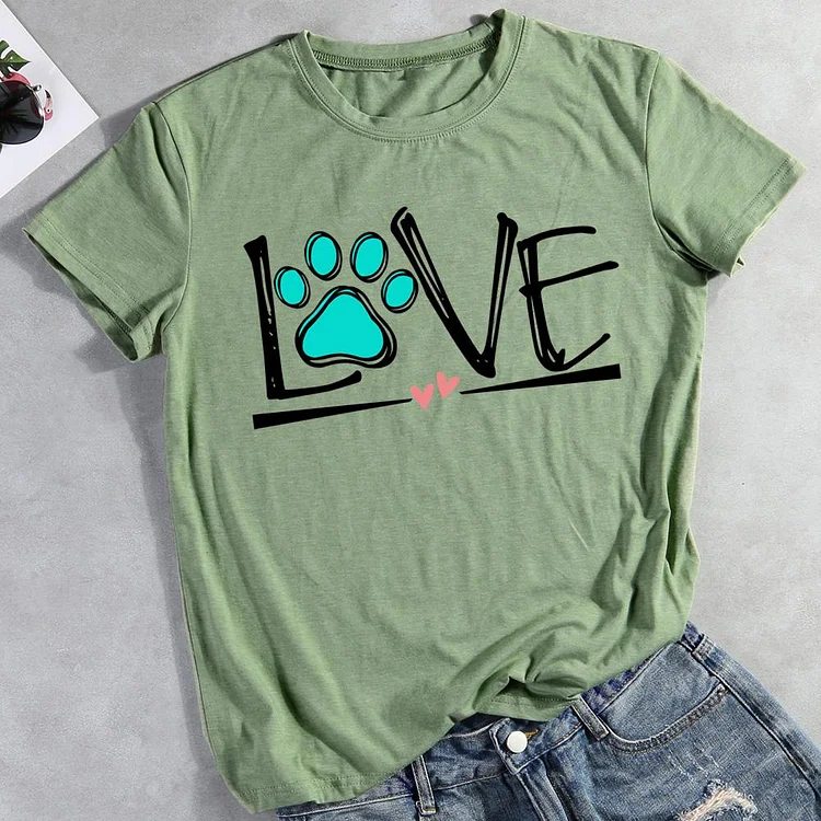 Love dog paw Pet Animal Lover T-shirt Tee -012248