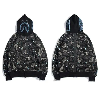 JESSIC Camouflage Classic Sweater Thin Zipper Hoodie Couple Sweater Zip Hoodie Women Jacket Coat 2021 New