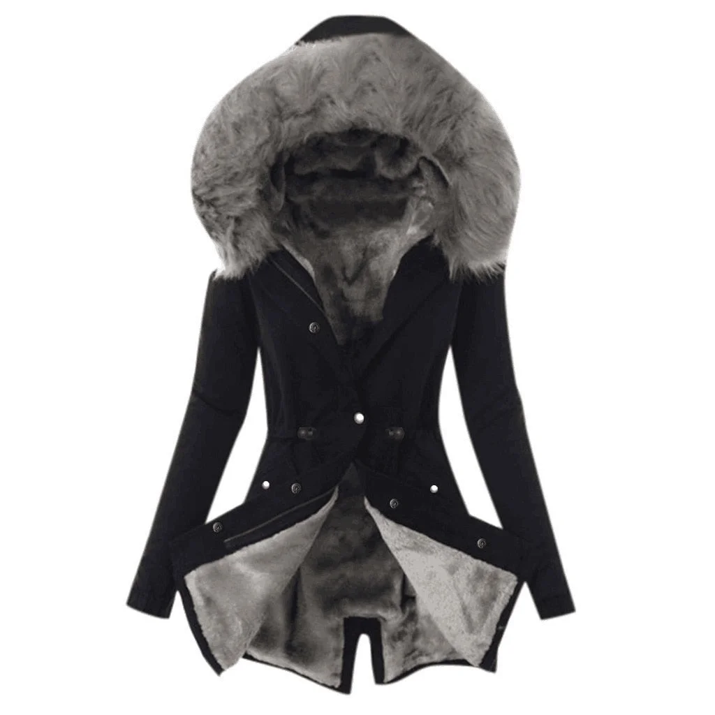 Autumn and winter new products cotton hooded slim warm zipper jacket women