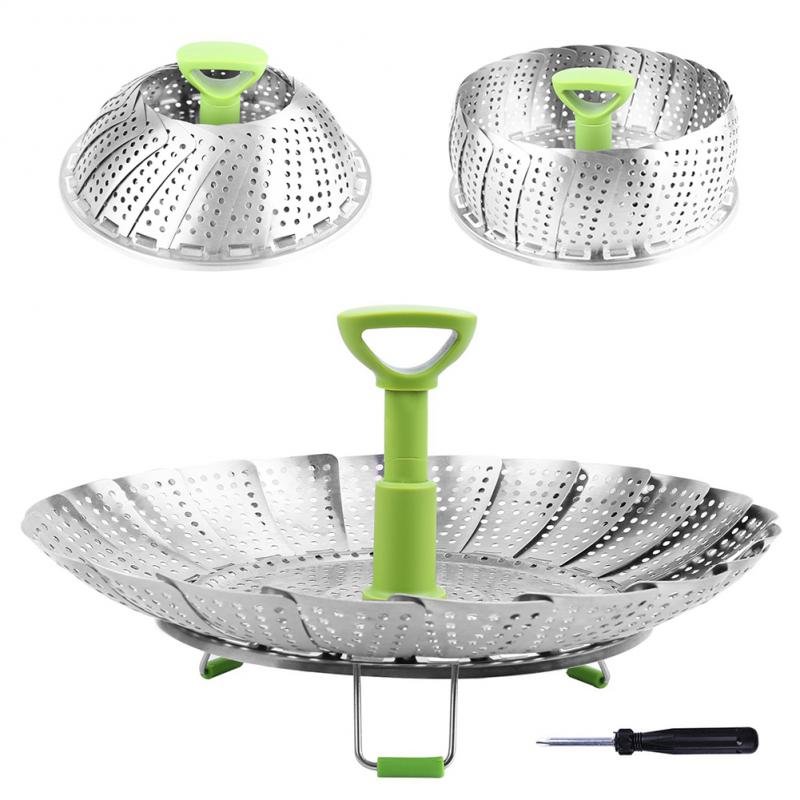 Stainless steel folding steamer