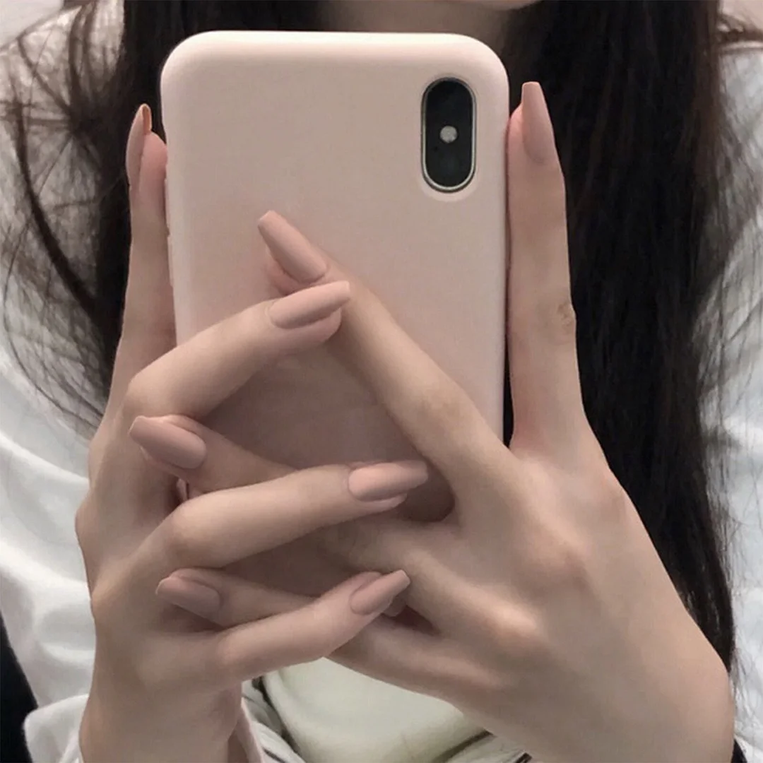 24Pcs ABS Matte Red Black White False nails with Nail extension Fingernails fake nail supplies for professionals nail salon-Nail Inspo