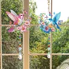 2Pcs Diamond Painting Acrylic Double Sided Flowers and Birds Wind Chime Suncatcher with Crystal Hanging Pendant