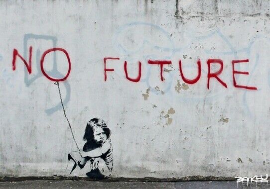 BANKSY GRAFFITI ART - NO FUTURE - HIGH GLOSS Photo Poster painting POSTER  POST